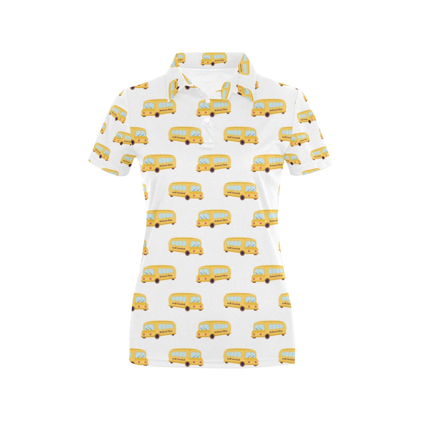 School Bus Print Design LKS306 Women's Polo Shirt
