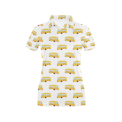 School Bus Print Design LKS306 Women's Polo Shirt