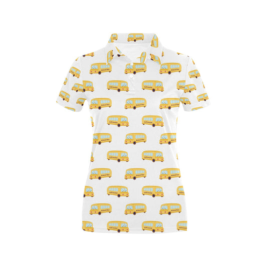 School Bus Print Design LKS306 Women's Polo Shirt