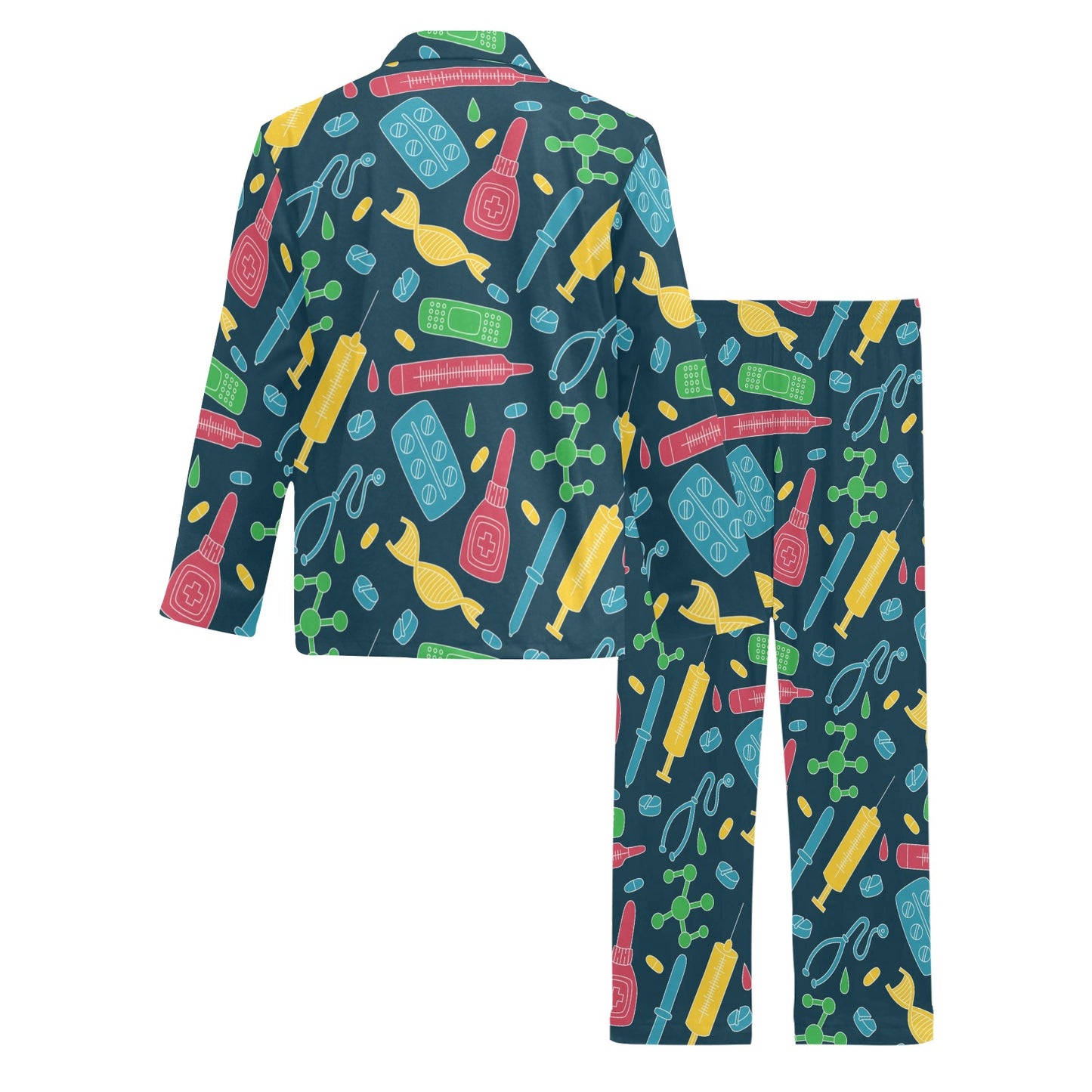 Phlebotomist Pattern Print Design A03 Men's Long Pajama Set