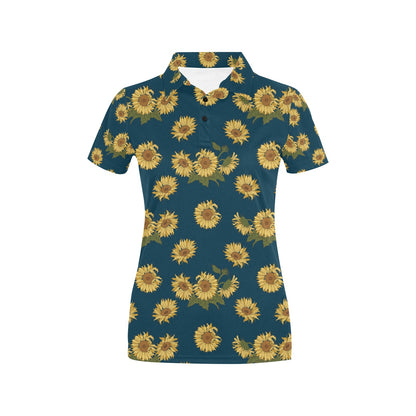 Sunflower Print Design LKS305 Women's Polo Shirt