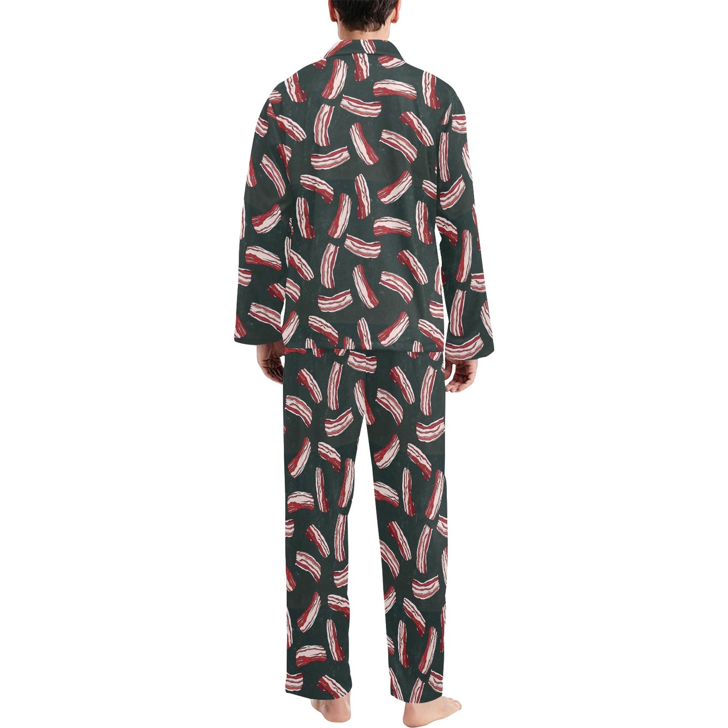 Bacon Pattern Print Design 02 Men's Long Pajama Set