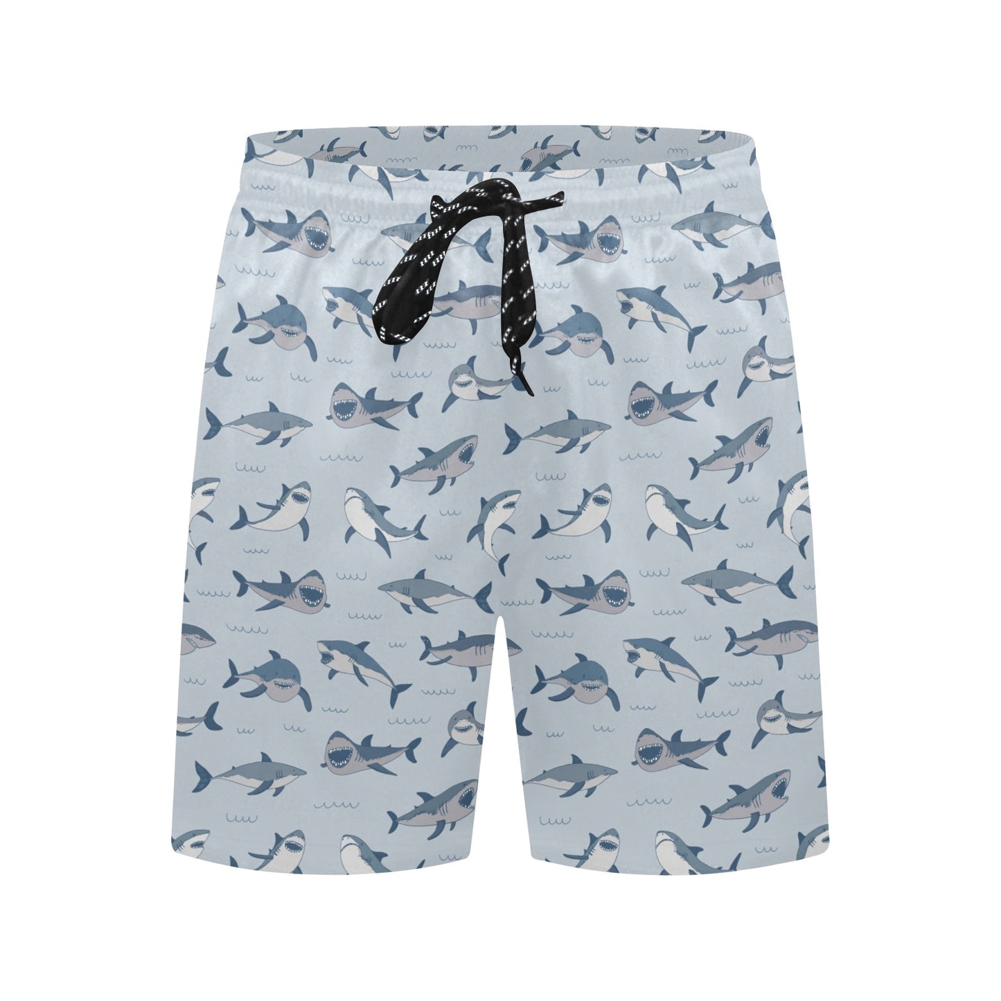 Shark Print Design LKS304 Men's Swim Trunks Beach Shorts