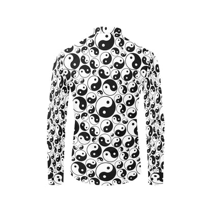 Yin Yang Print Design LKS302 Men's Long Sleeve Dress Shirt