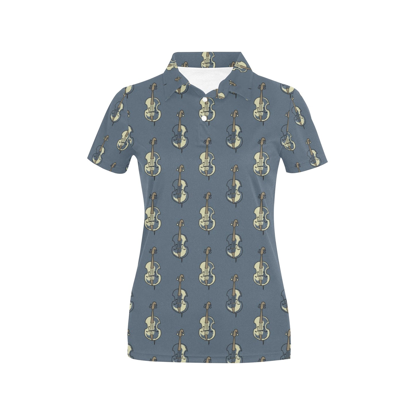 Violin Print Design LKS403 Women's Polo Shirt