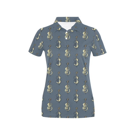 Violin Print Design LKS403 Women's Polo Shirt