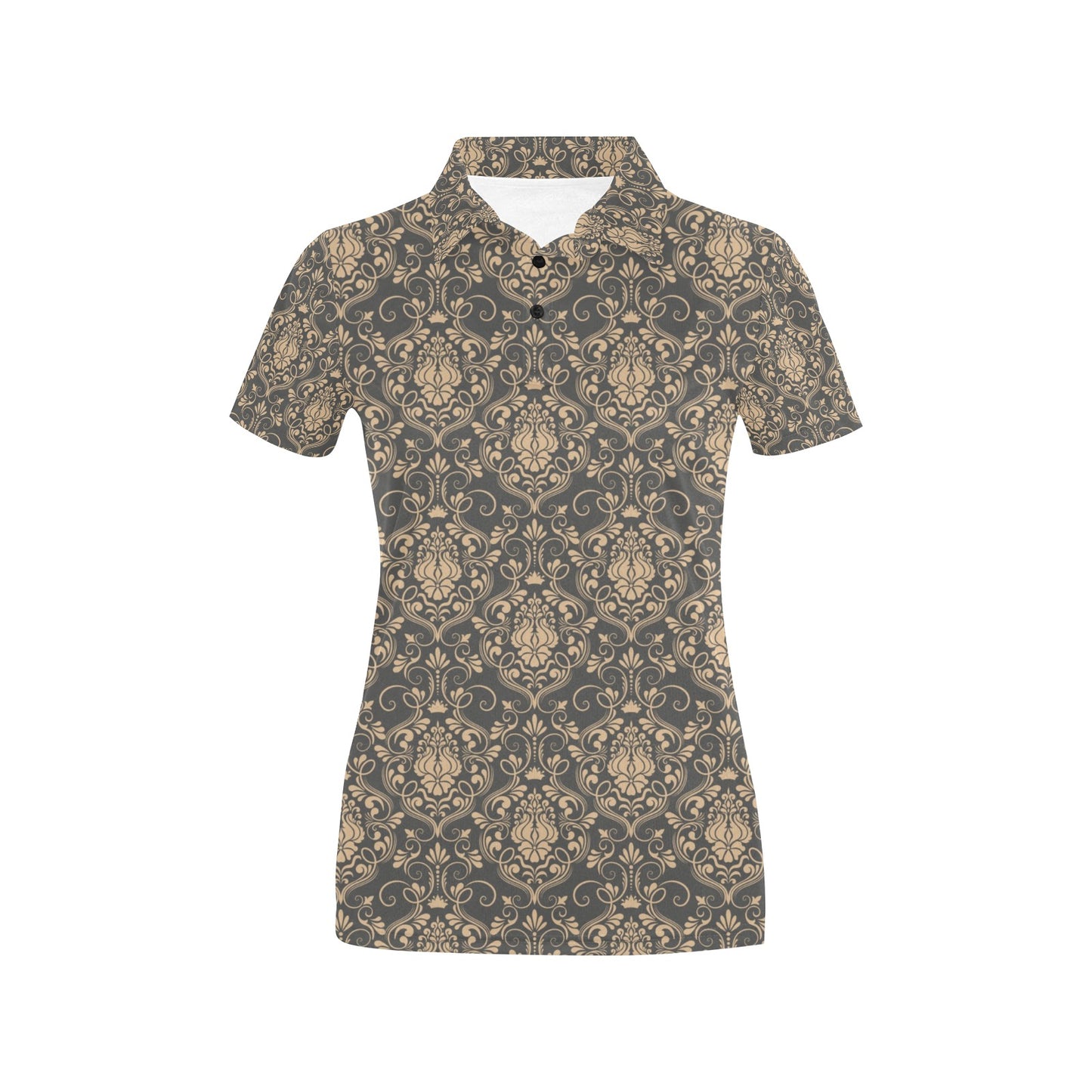 Damask Elegant Luxury Print Pattern Women's Polo Shirt
