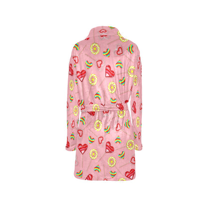 Lollipop Pattern Print Design LL05 Women's Fleece Robe