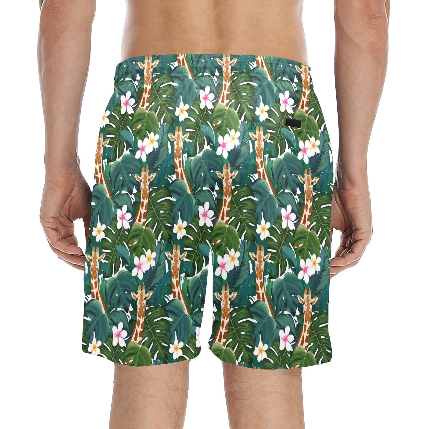 Giraffe Jungle Design Print Men's Swim Trunks Beach Shorts