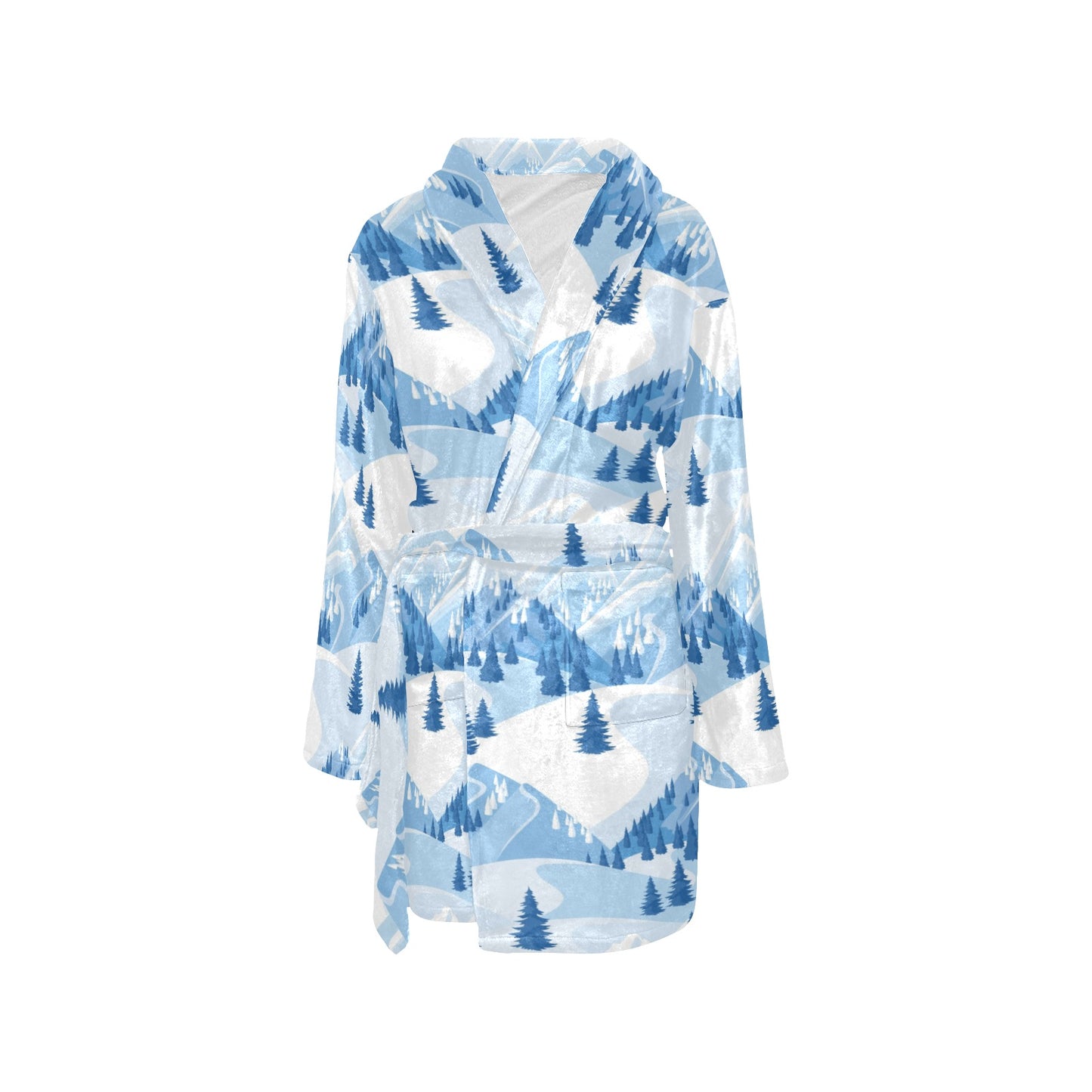 Mountain Pattern Print Design 03 Women's Fleece Robe