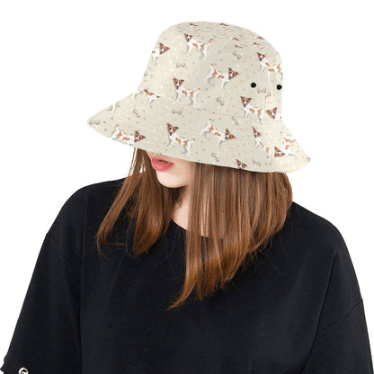 Russell Terriers With Bone Print Design LKS302 Unisex Bucket Hat