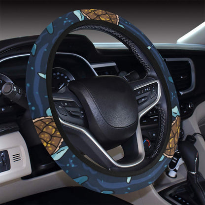 Sea Turtle Print Design LKS3011 Steering Wheel Cover with Elastic Edge