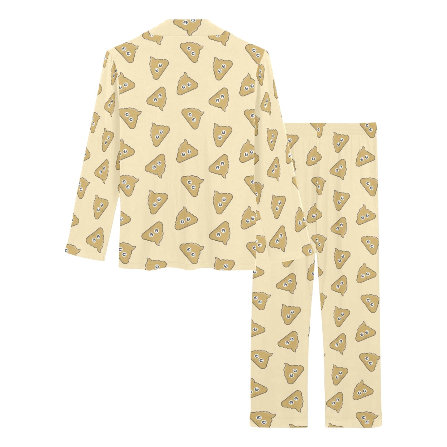 Poop Emoji Pattern Print Design A02 Women's Long Pajama Set