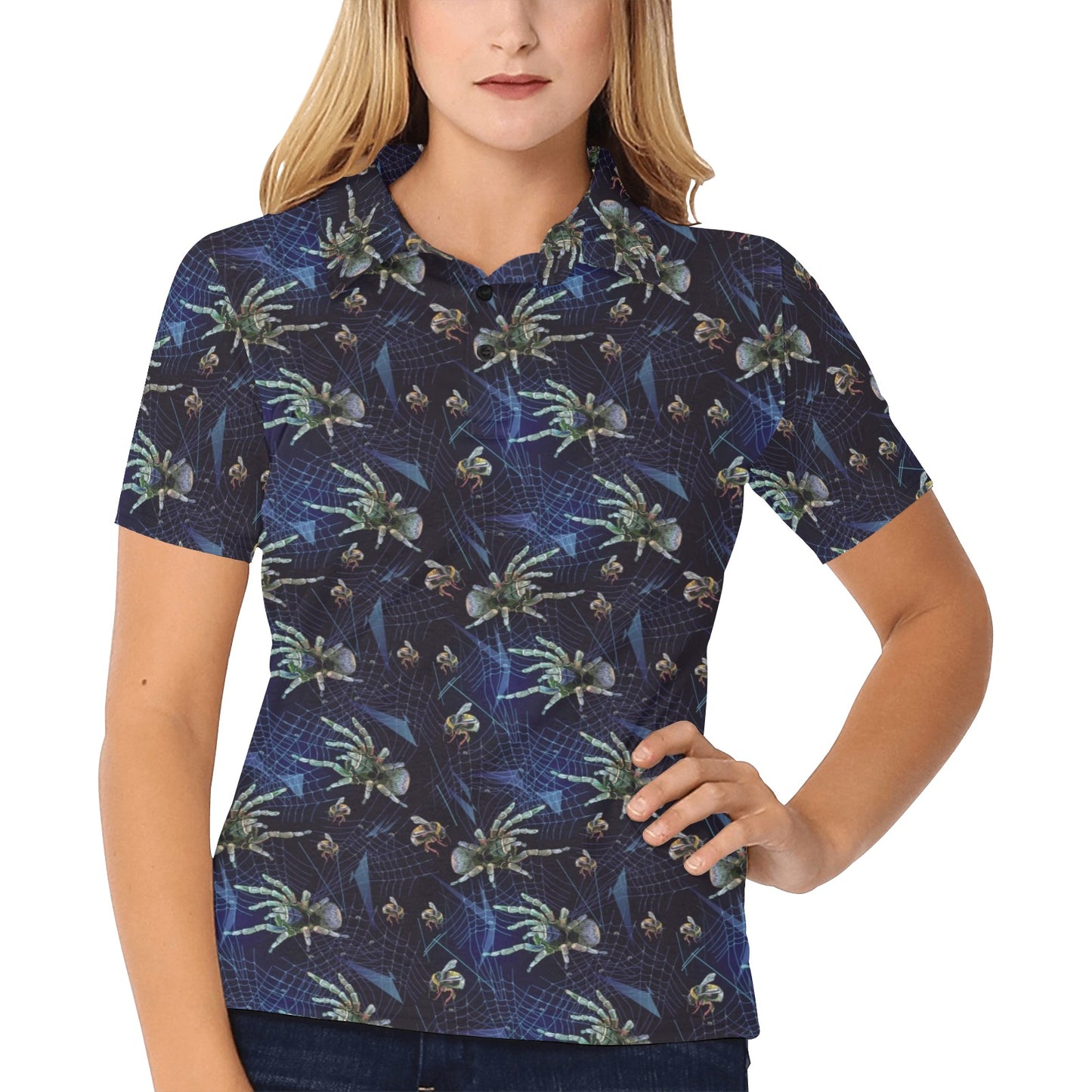 Tarantula Print Design LKS401 Women's Polo Shirt