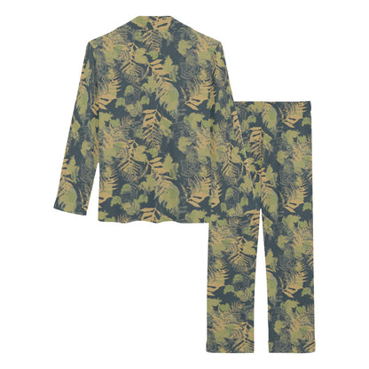 Camouflage Tropical Pattern Print Design 04 Women's Long Pajama Set