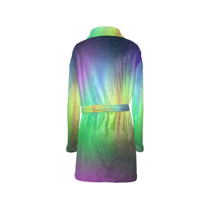 Aurora Borealis Pattern Print Design 03 Women's Fleece Robe