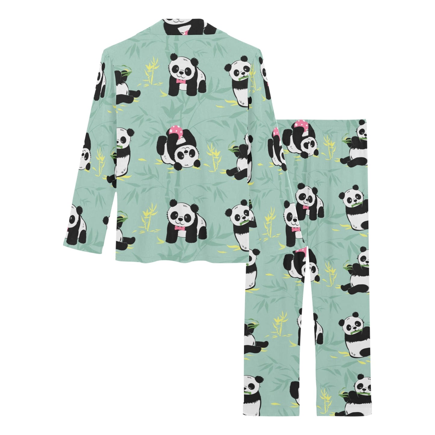 Panda Pattern Print Design A05 Women's Long Pajama Set