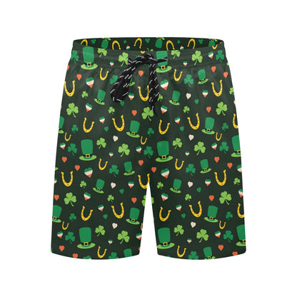 Shamrock Print Design LKS308 Men's Swim Trunks Beach Shorts