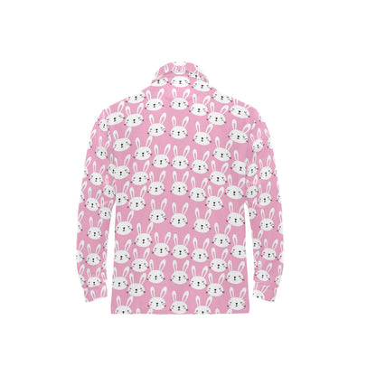 Rabbit Print Design LKS401 Long Sleeve Polo Shirt For Men's