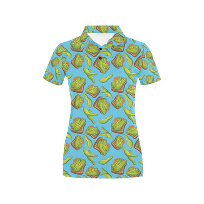 Sandwich Avocado Print Design LKS306 Women's Polo Shirt