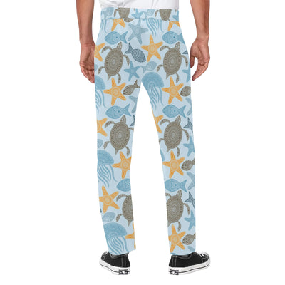 Polynesian Jellyfish Turtle Print Men's Pants