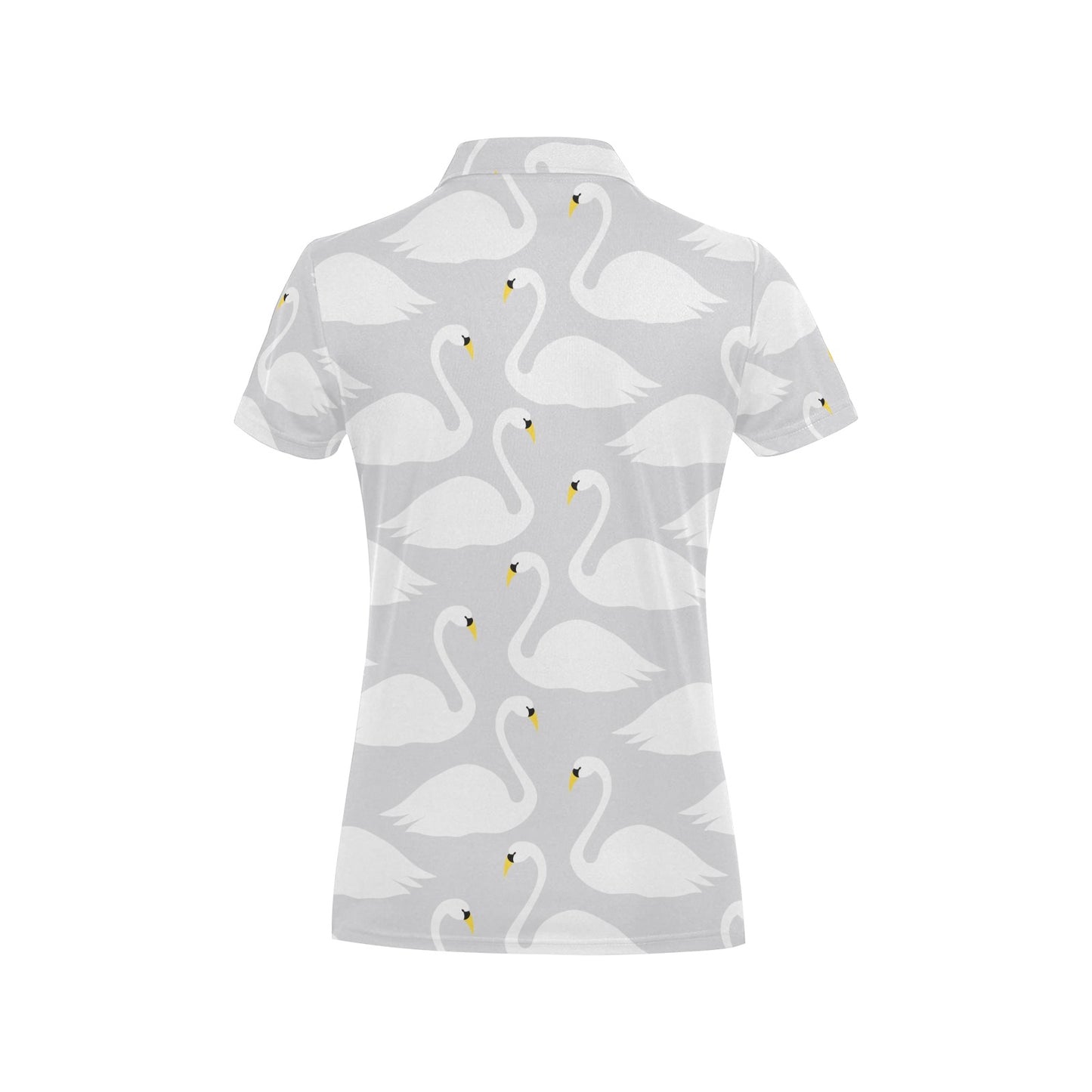 Swan Pattern Print Design 02 Women's Polo Shirt