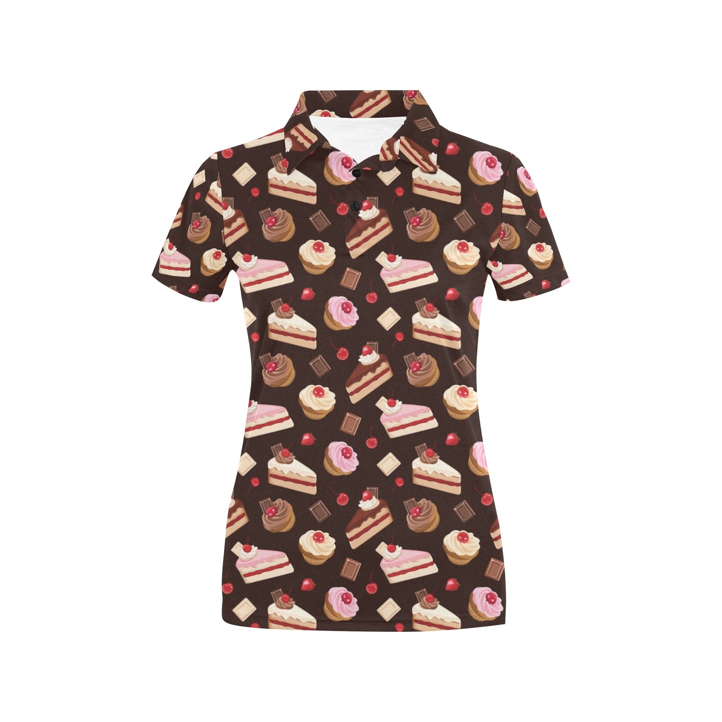 Cake Pattern Print Design 04 Women's Polo Shirt