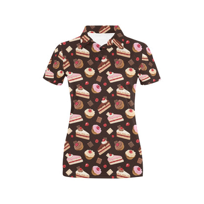 Cake Pattern Print Design 04 Women's Polo Shirt