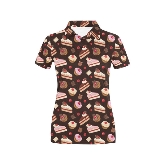 Cake Pattern Print Design 04 Women's Polo Shirt