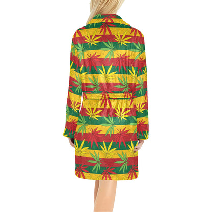 Rasta Pattern Print Design A03 Women's Fleece Robe