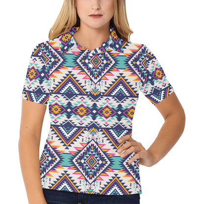 Tribal Aztec native american Women's Polo Shirt