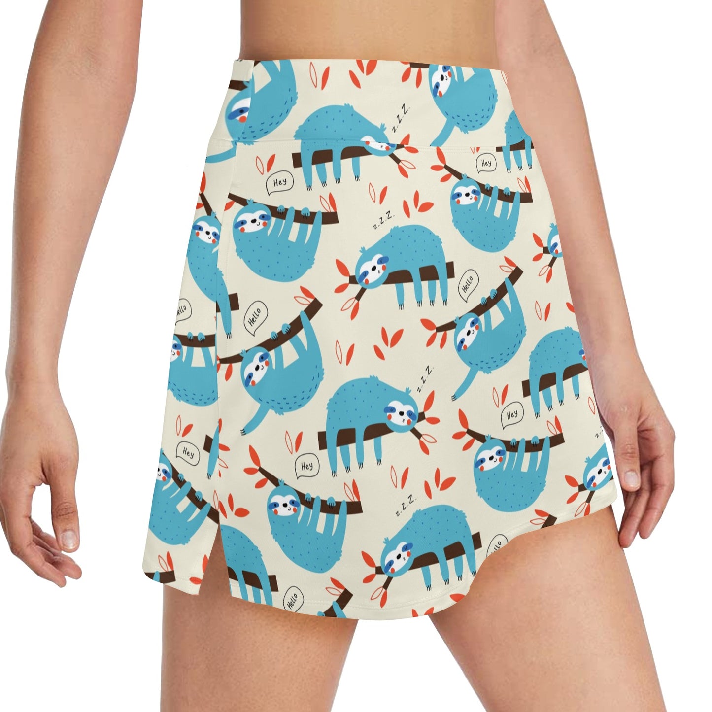 Sloth Print Design LKS3011 17" Golf & Pickleball Skort with Pockets