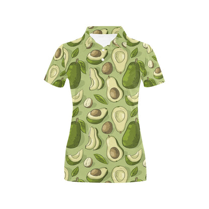 Avocado Pattern Print Design AC03 Women's Polo Shirt