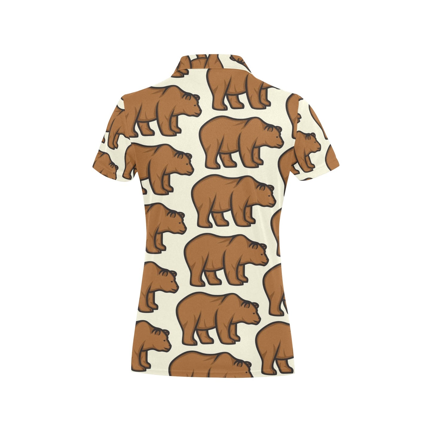 Bear Pattern Print Design BE05 Women's Polo Shirt