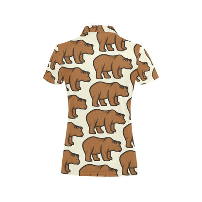 Bear Pattern Print Design BE05 Women's Polo Shirt
