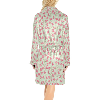 Sweet Pea Print Design LKS301 Women's Fleece Robe