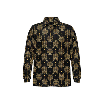 Aztec Wolf Pattern Print Design 04 Long Sleeve Polo Shirt For Men's