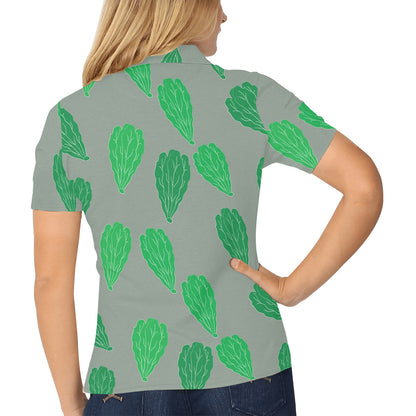 Lettuce Pattern Print Design 02 Women's Polo Shirt