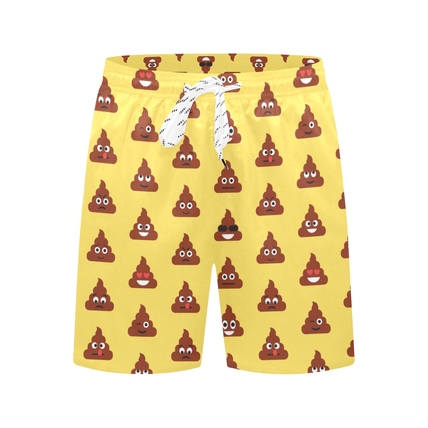 Emoji Poop Print Pattern Men's Swim Trunks Beach Shorts