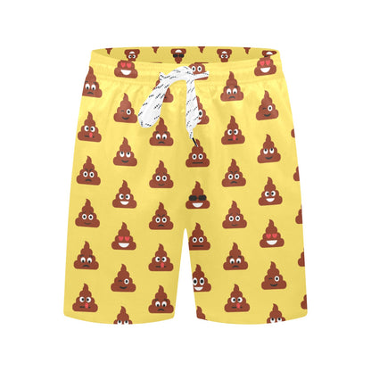 Emoji Poop Print Pattern Men's Swim Trunks Beach Shorts