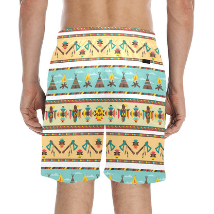 American indian Life Pattern Men's Swim Trunks Beach Shorts