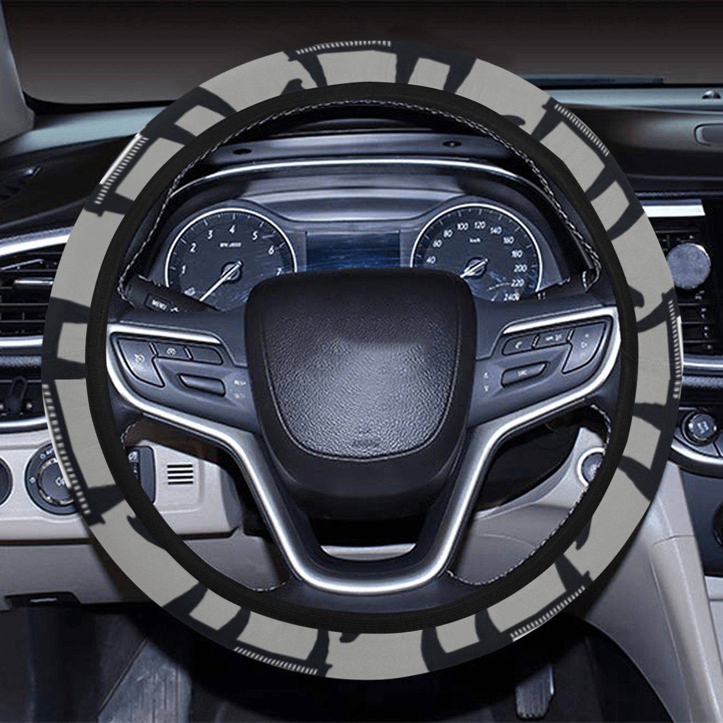 Piano Print Design LKS404 Steering Wheel Cover with Elastic Edge