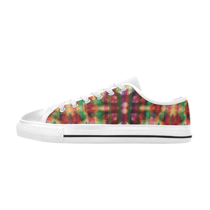 Tie Dye Print Design LKS301 Women's White Low Top Shoes