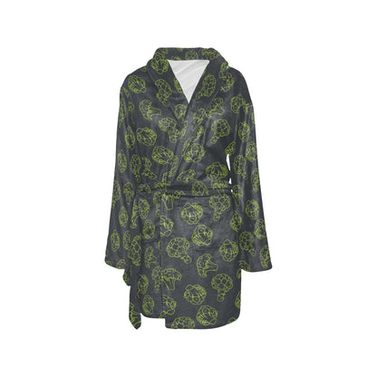 Broccoli Pattern Print Design 01 Women's Fleece Robe