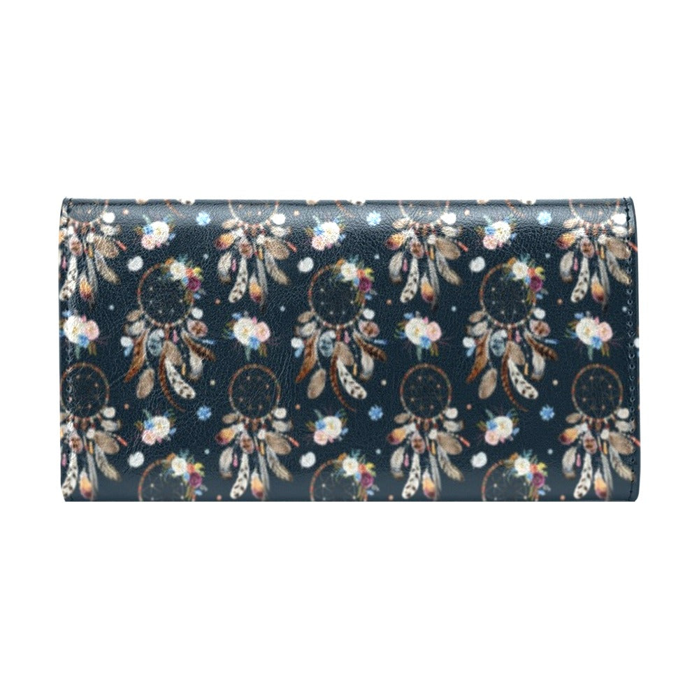 Dream Catcher Boho Floral Style Women's Trifold Wallet