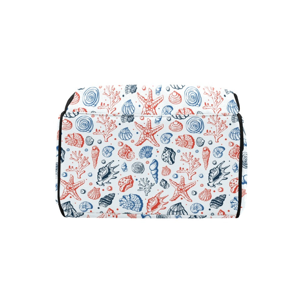 Seashell Print Design LKS307 Diaper Bag Backpack