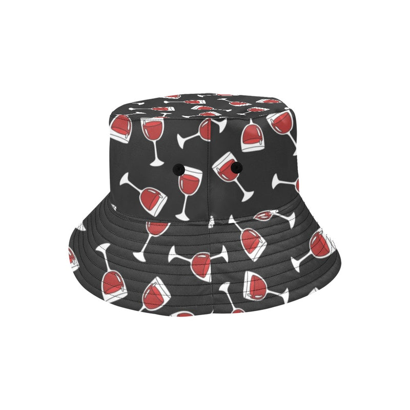 Wine Glass Print Design LKS303 Unisex Bucket Hat
