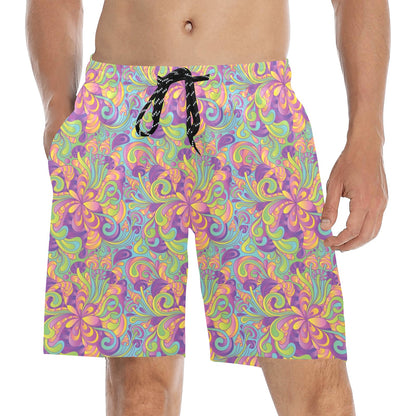 Trippy Print Design LKS306 Men's Swim Trunks Beach Shorts