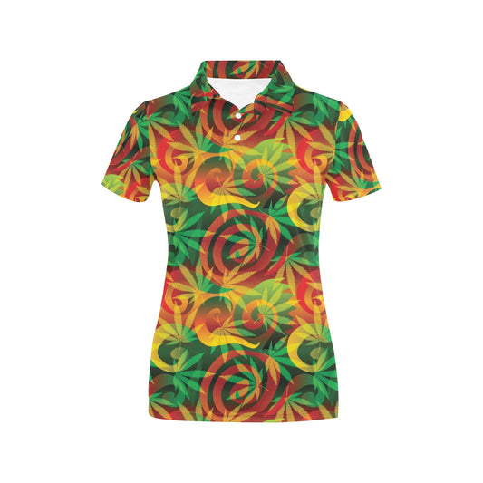 Rastafarian Pattern Print Design A01 Women's Polo Shirt
