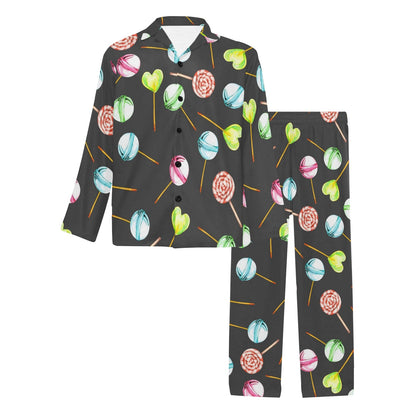 Lollipop Pattern Print Design LL02 Men's Long Pajama Set